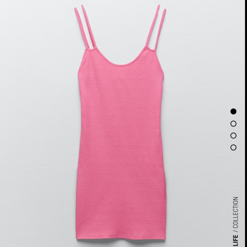 Zara pink ribbed dress